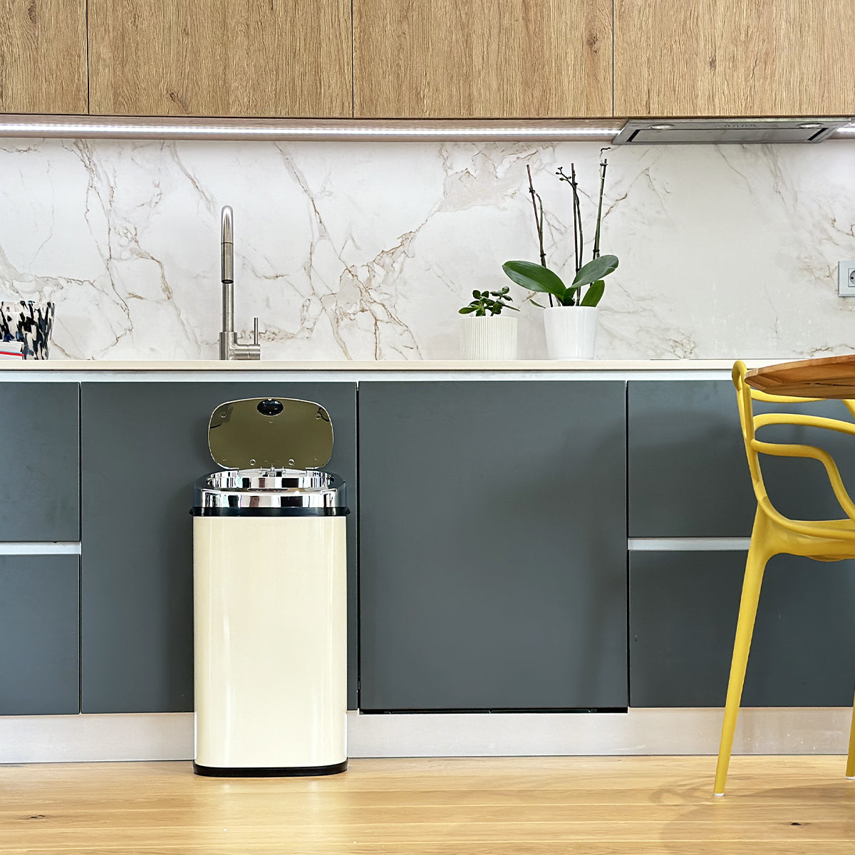 Poubelle Automatique Inox Largo - 42L - Beige