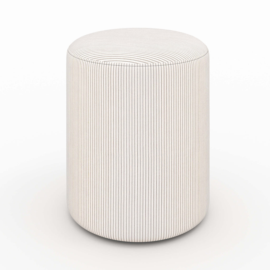 pouf beige en velours cotele lily