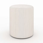 pouf d appoint lily en velours beige cotele