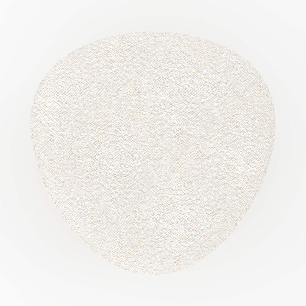 pouf emmy beige tissu boucle triangulaire