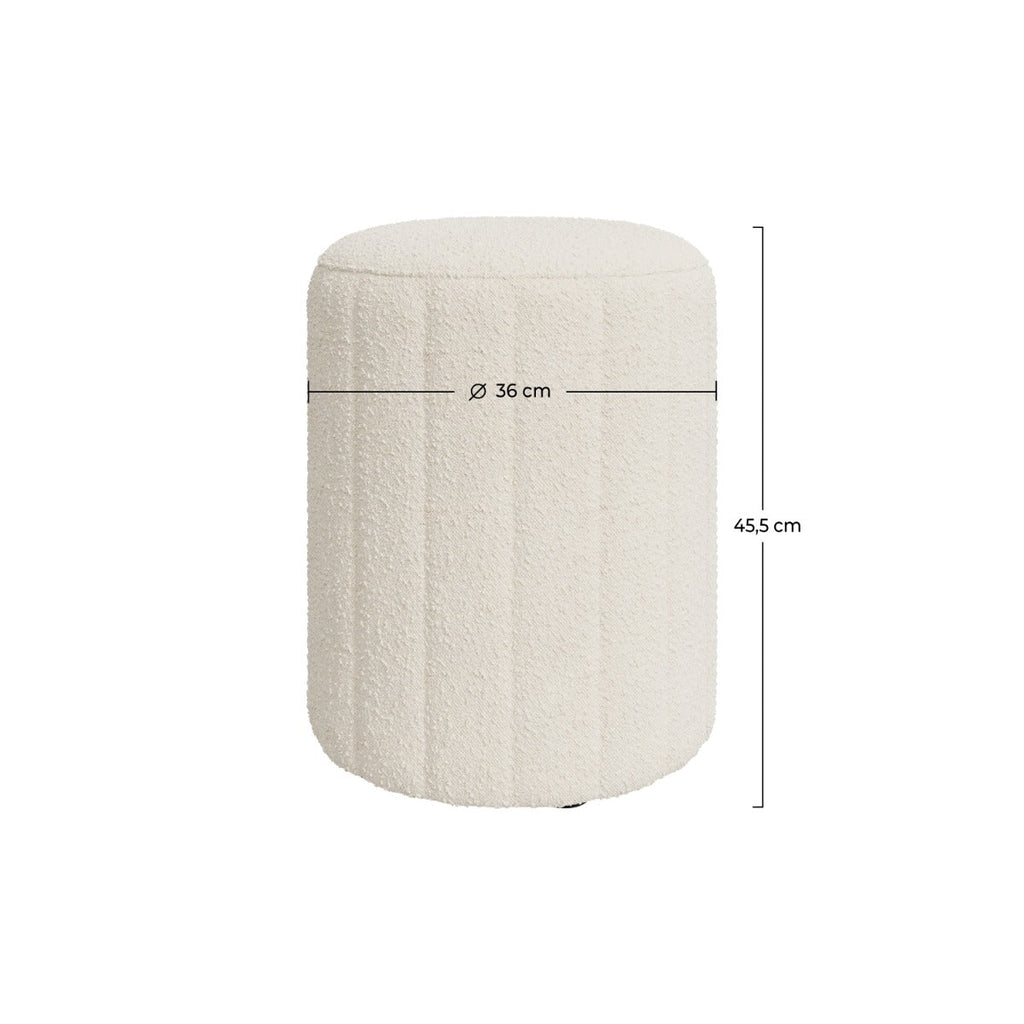 pouf en tissu boucle rond_1