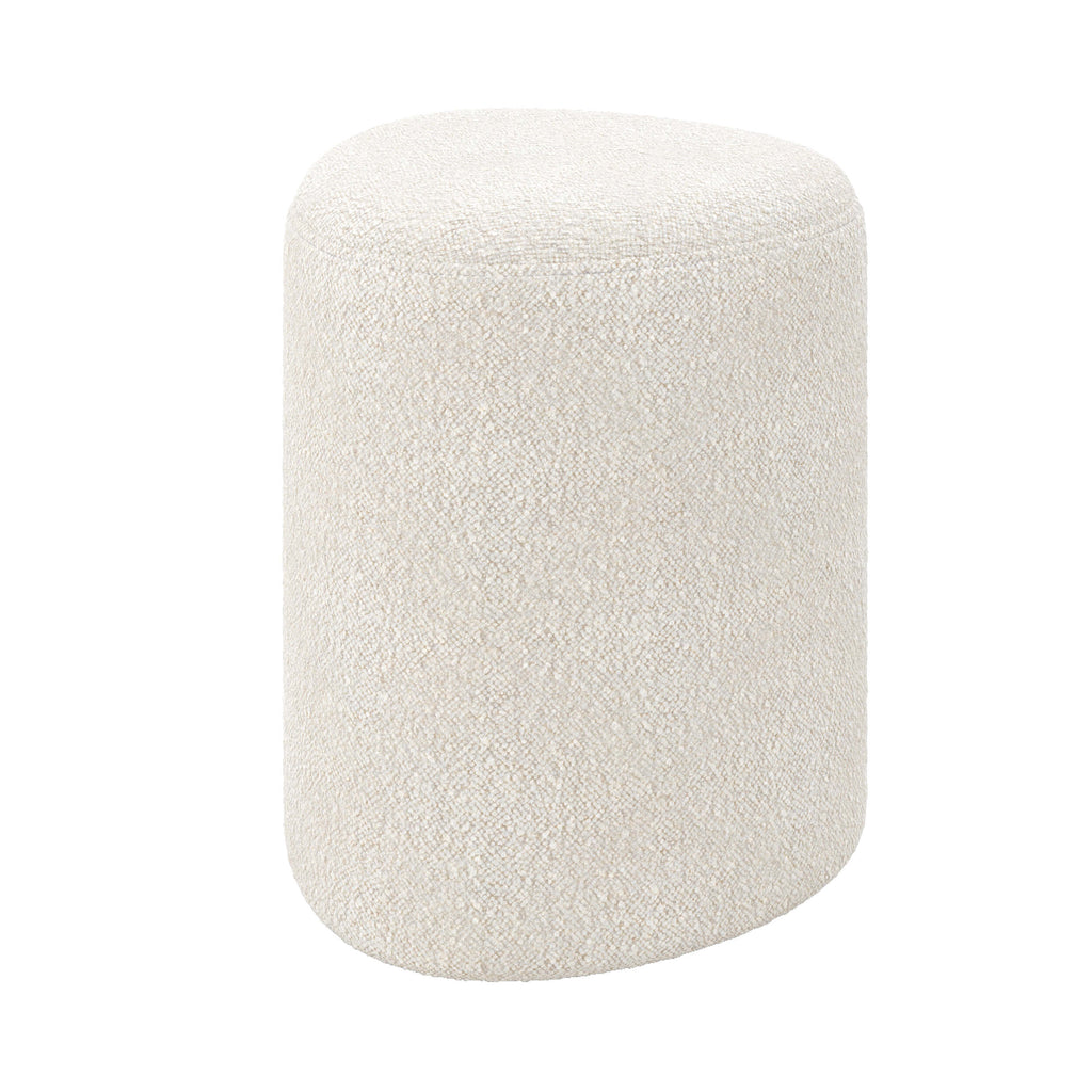 pouf triangulaire emmy beige en tissu boucle