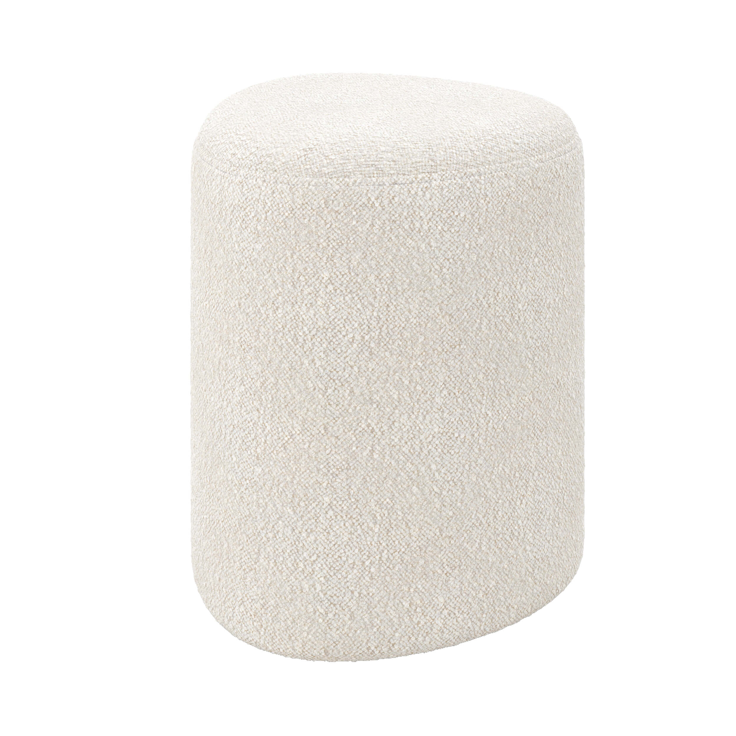 pouf triangulaire emmy beige en tissu boucle