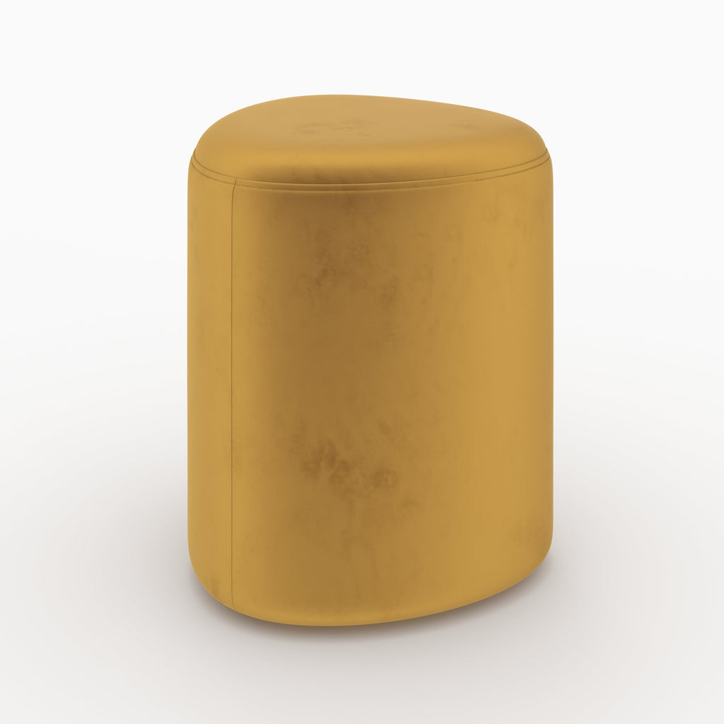 pouf triangulaire emmy jaune curry velours