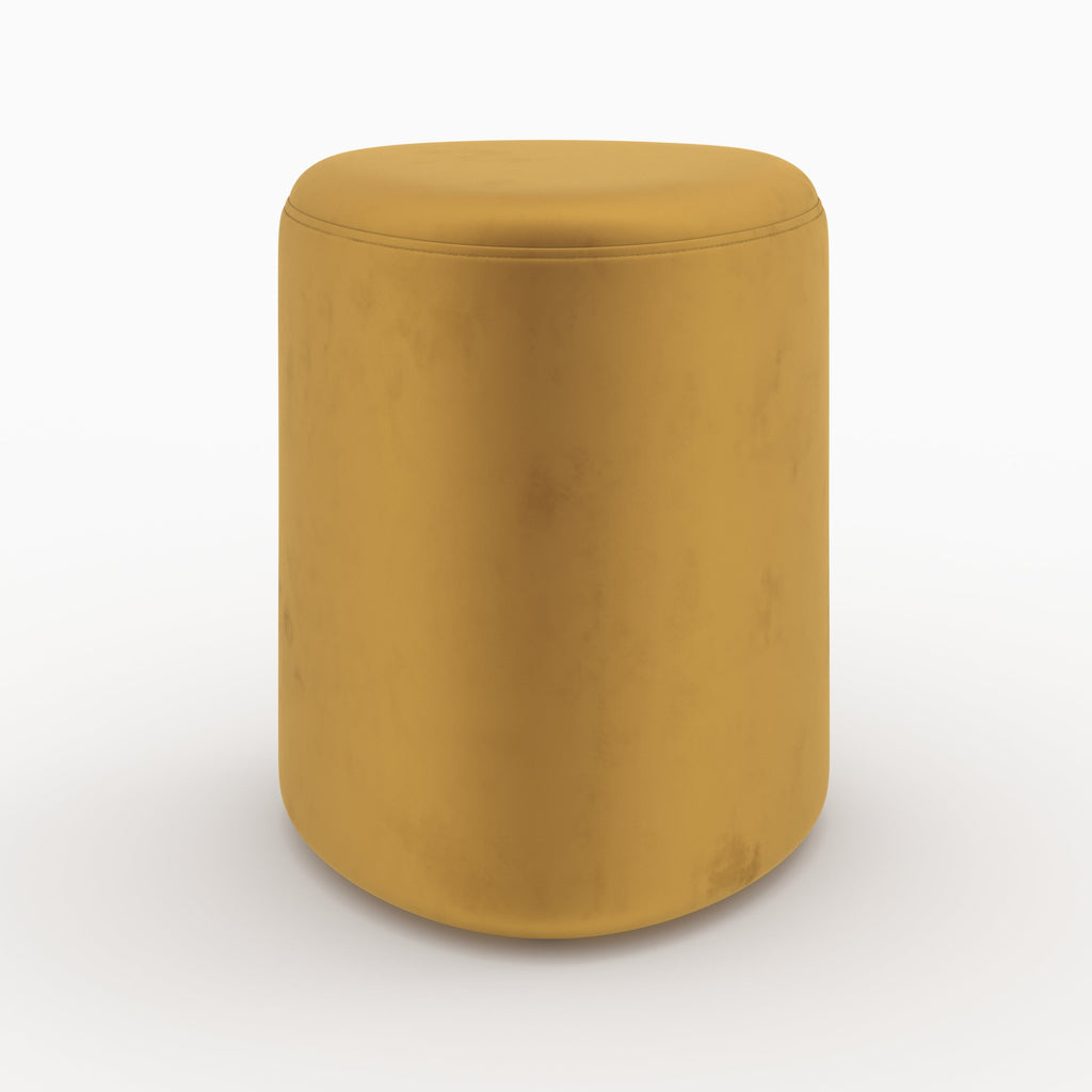 pouf triangulaire jaune curry velours emmy