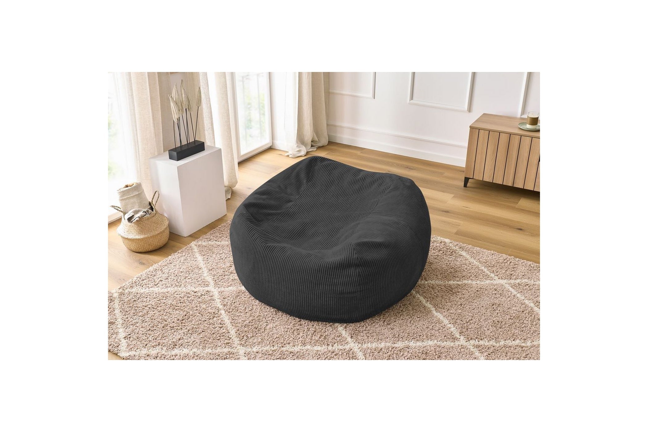 Pouf ultra moelleux VOLTAIRE velours côtelé - BOBOCHIC - The Bradery