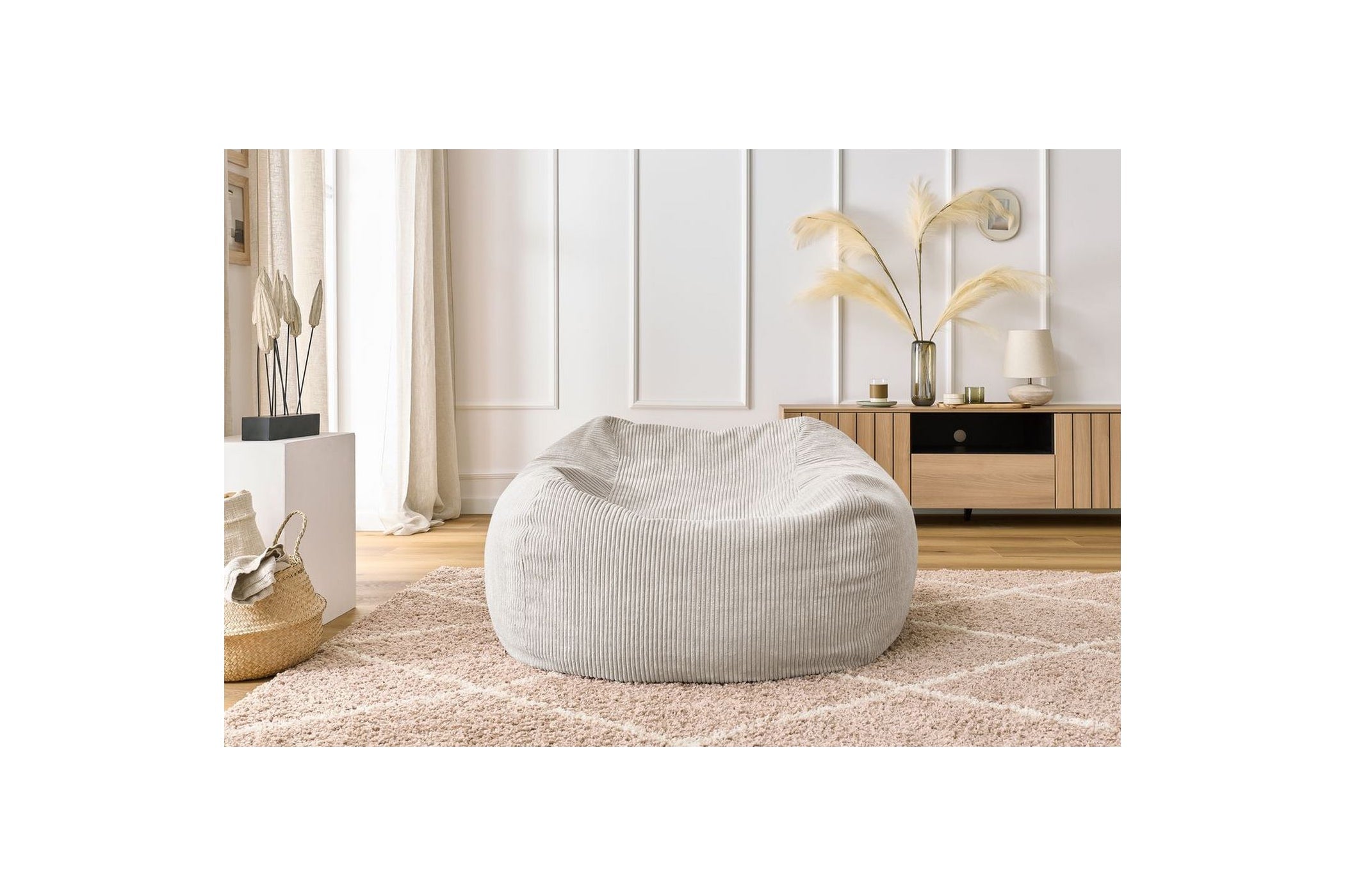 Pouf ultra moelleux VOLTAIRE velours côtelé - BOBOCHIC - The Bradery