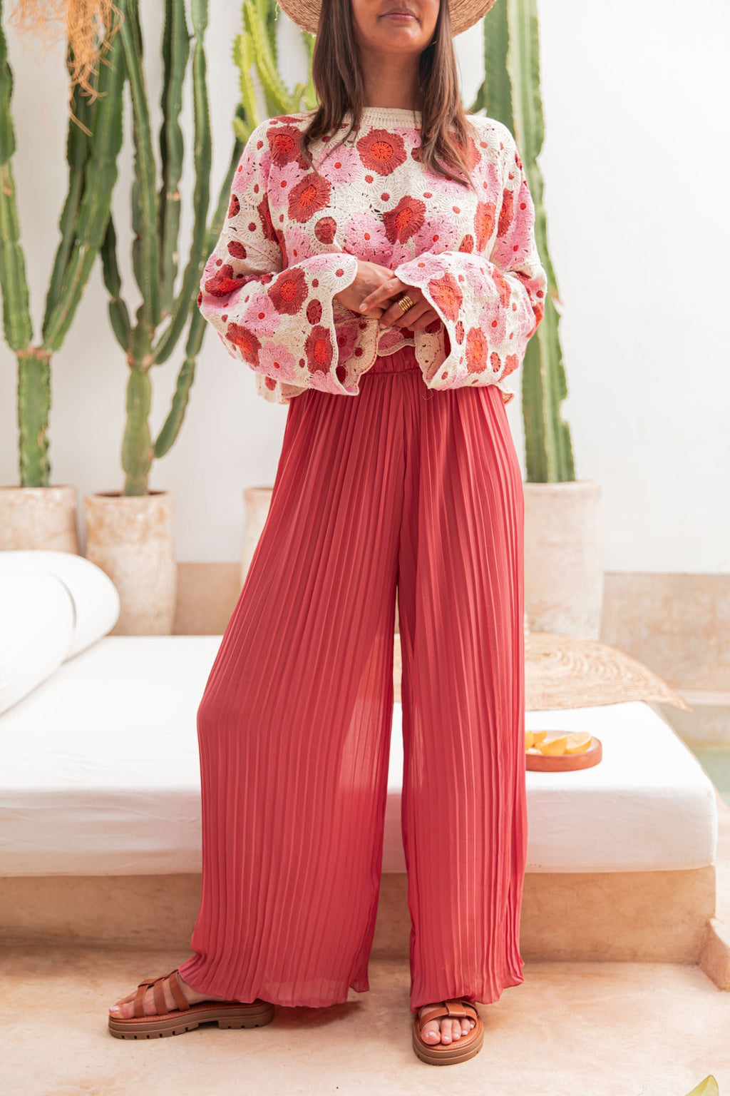 PIO Terracotta - Pantalon Plissé 16