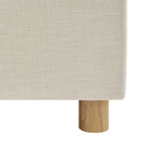 Lit Coffre Tsuki - Tissu Beige Lin Cannage - Sommier Inclus