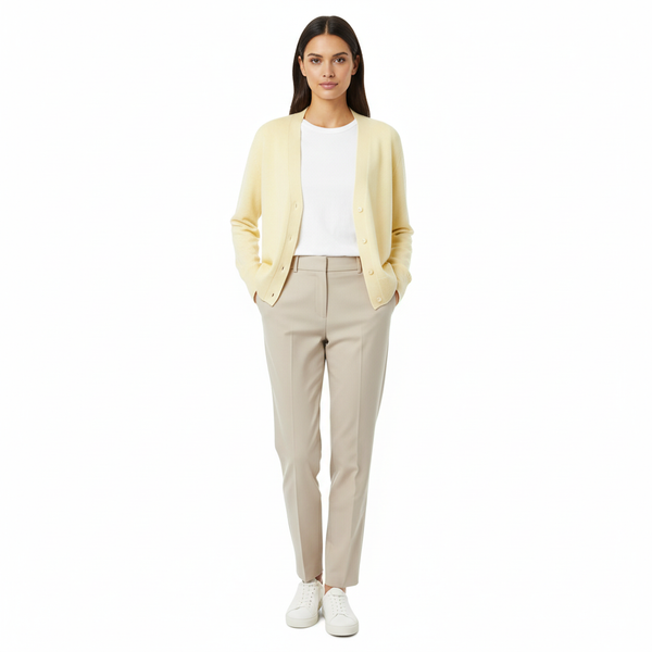Cardigan - Light Pastel Yellow - Femme