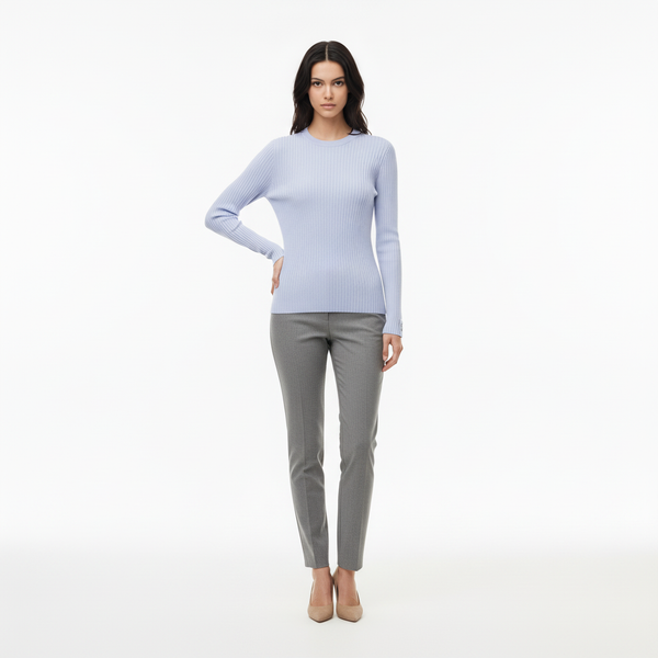 Chandail Rn LS - Light Pastel Blue - Femme