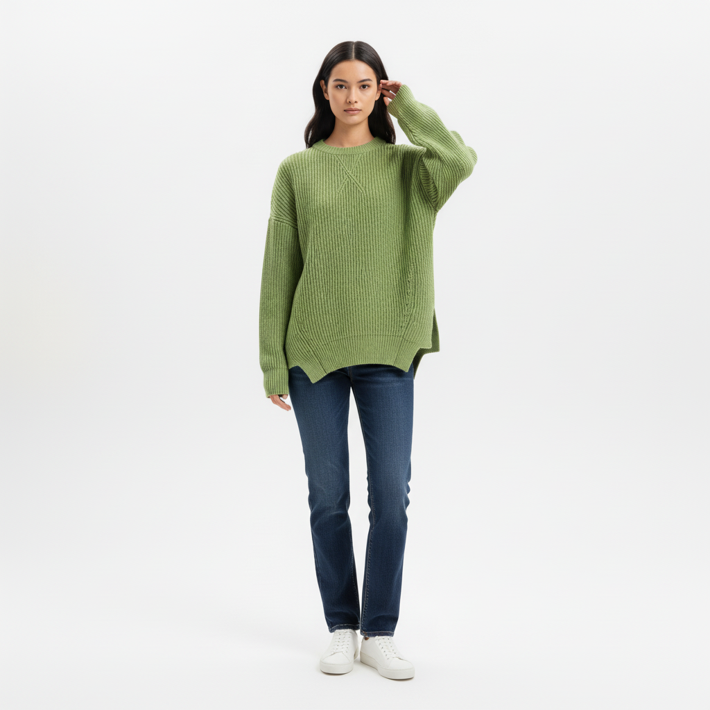 Chandail Cn LS - Oversiezed Fit - Lime Green - Homme