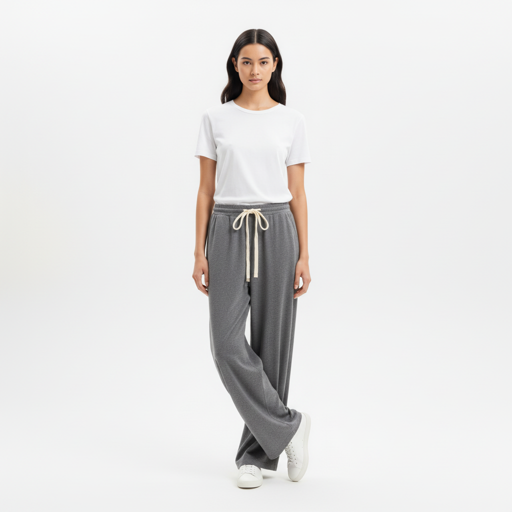 Pantalon Drawstring Wide 01 M - Medium Grey - Femme