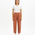 Pantalon Fluid Twill Pleated - Terracotta