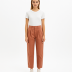 Pantalon Fluid Twill Pleated - Terracotta