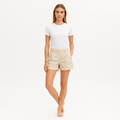 Short Fluid Twill Rolled - Flax