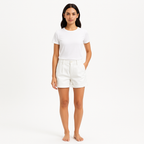 Short Fluid Twill Rolled - Off White