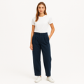 Pantalon Fluid Twill Pleated - Navy