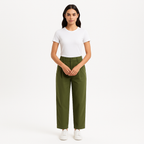 Pantalon Fluid Twill Pleated - Palm