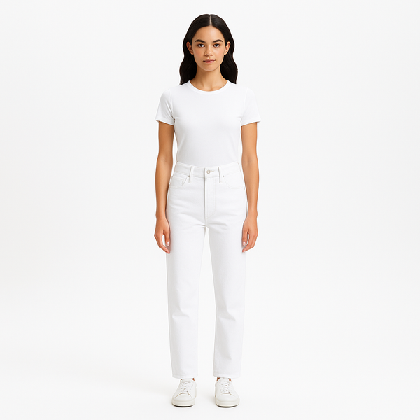 Pantalon Le High N Tight Straight - Rumpled Blanc