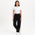 Pantalon High Rise Baggy Utility - Noir