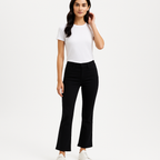 Pantalon Jetset Crop Mini Boot - Sheen Noir