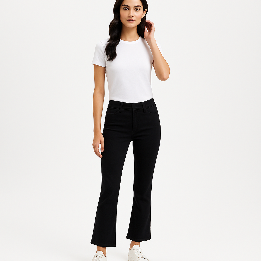 Pantalon Jetset Crop Mini Boot - Sheen Noir