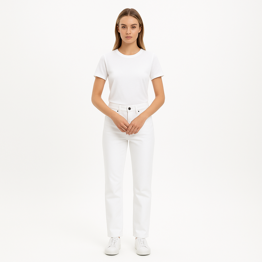 Pantalon Ilona High Straight Jean - Blanc