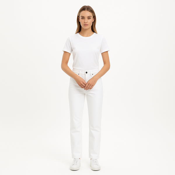 Pantalon Ilona High Straight Jean - Blanc