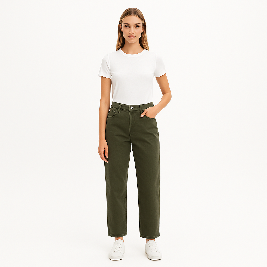 Pantalon Ultra High Rise Barrel - Washed Fatigue