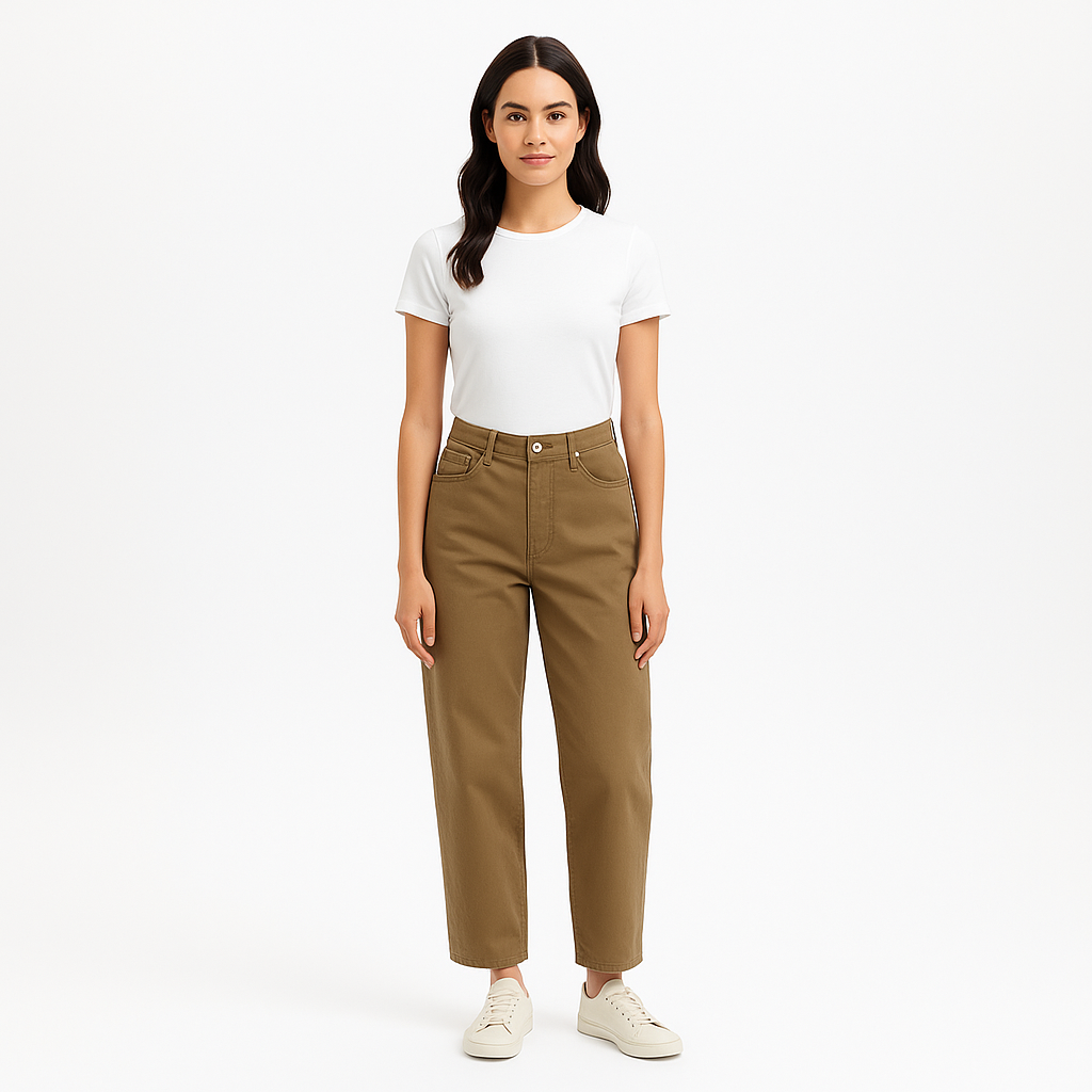 Pantalon Ultra High Rise Barrel - Washed Tan