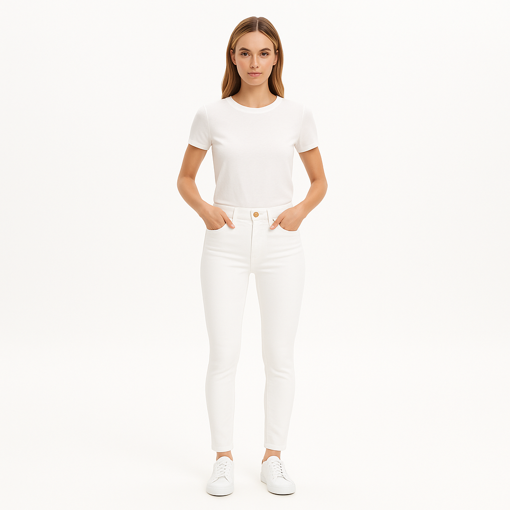 Pantalon Ali High Rise Cigarette - Blanc