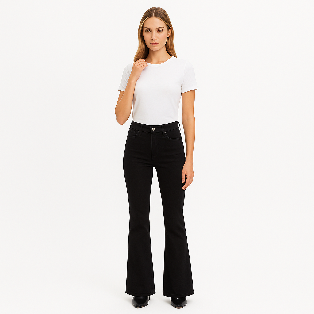 Pantalon Le High Flare - Noir Coated