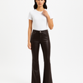 Pantalon Le High Flare Coated - Dark Chocolate