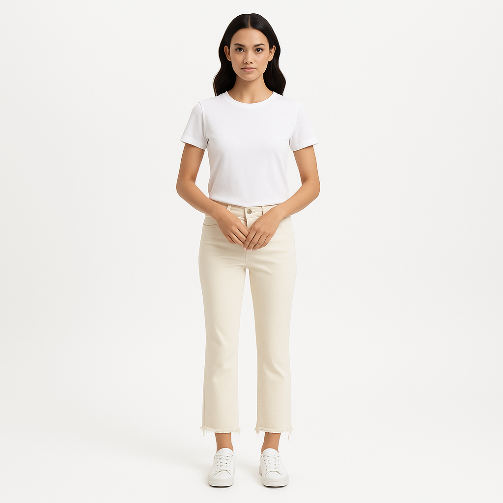 Pantalon Le Crop Mini Boot Chew Hem - Au Natural Chew