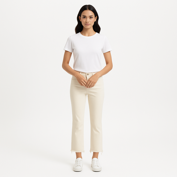 Pantalon Le Crop Mini Boot Chew Hem - Au Natural Chew