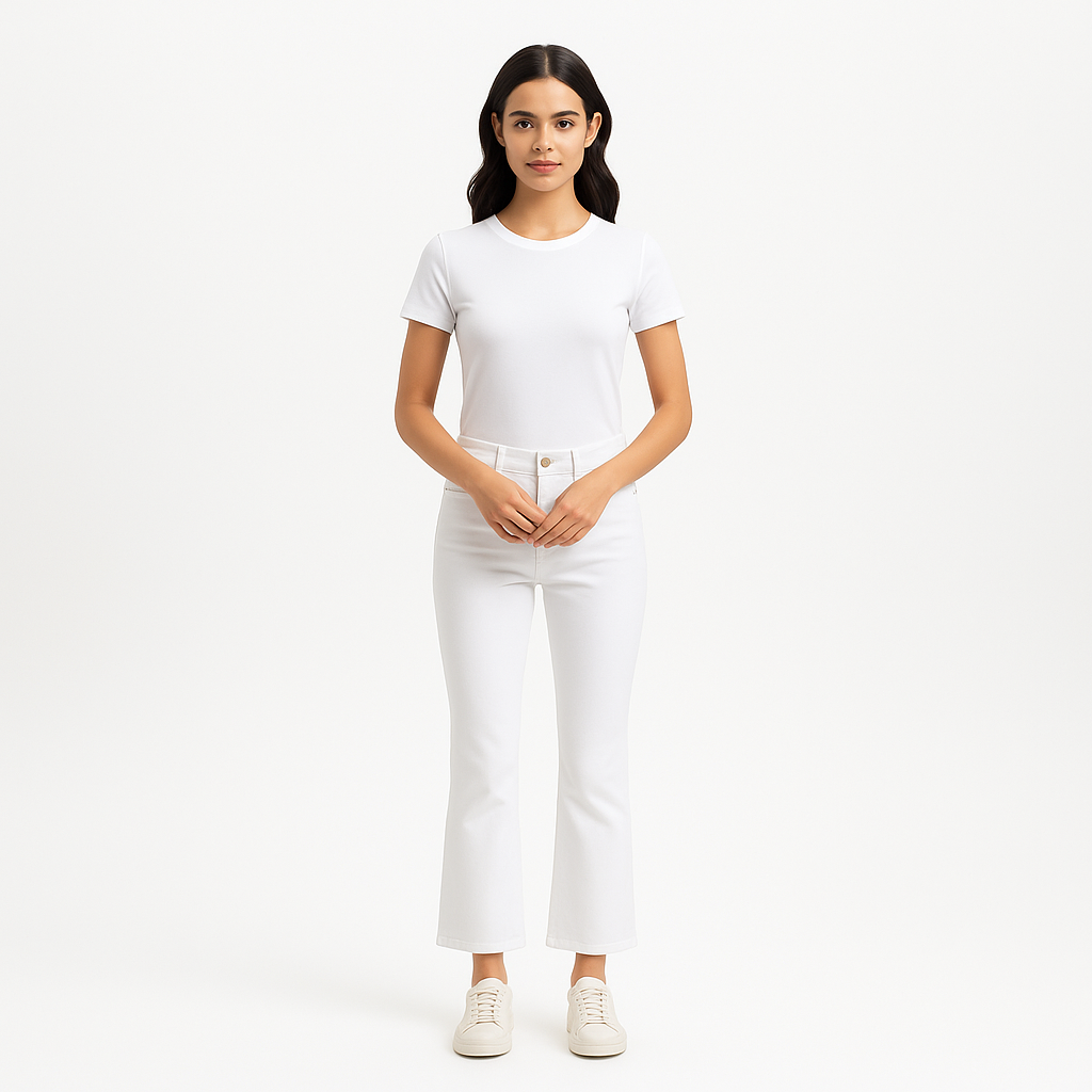 Pantalon Le Crop Mini Boot - Blanc