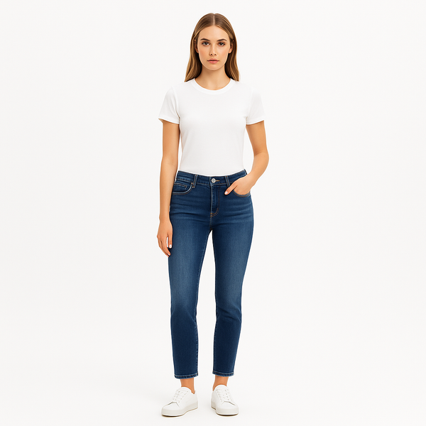 Pantalon Le High Skinny Crop Degradable - Terre