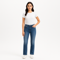 Pantalon Le High Straight Long Raw Fray - Mermaid