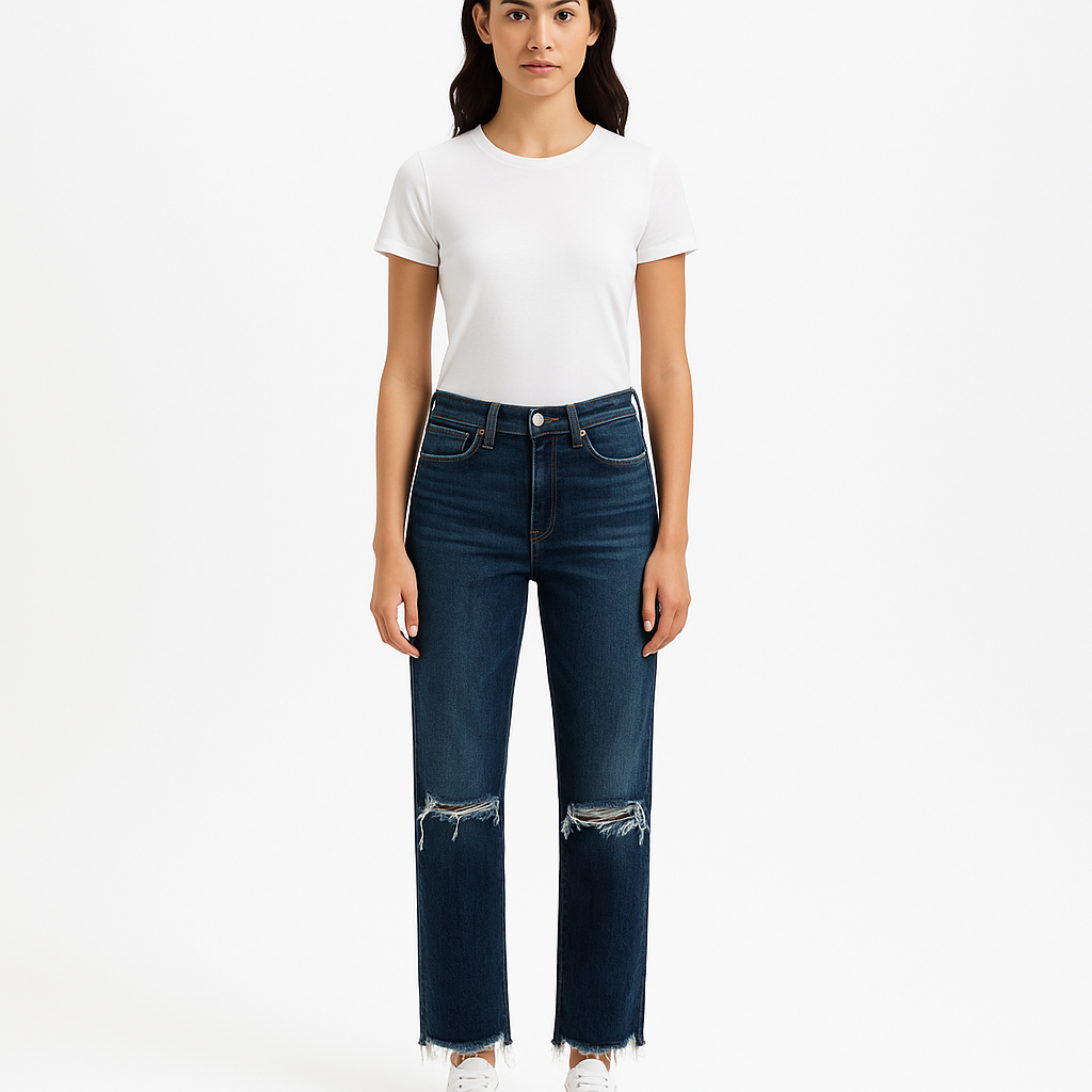 Pantalon Le High Straight Raw Stagger - Hallam Chew