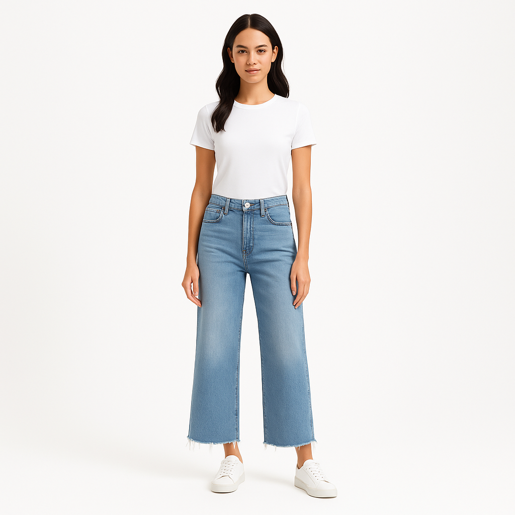 Pantalon Le Jane Wide Crop - Calm Waters Chew