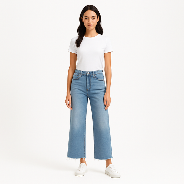 Pantalon Le Jane Wide Crop - Calm Waters Chew