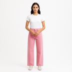 Pantalon Le Jane Wide Leg Raw After - Stoned Rose