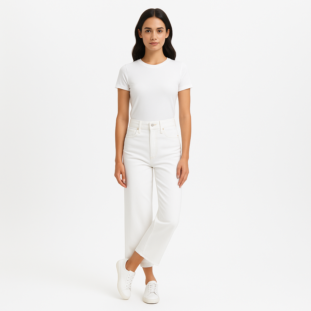 Pantalon Le Jane Wide Crop Raw Fray - Au Natural Clean