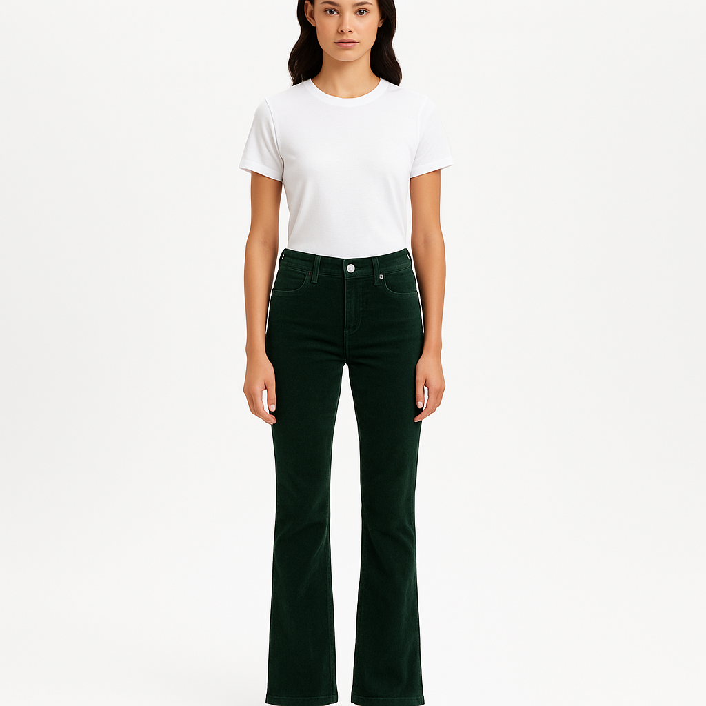 Pantalon Le Mini Boot Slit Cord - Pine