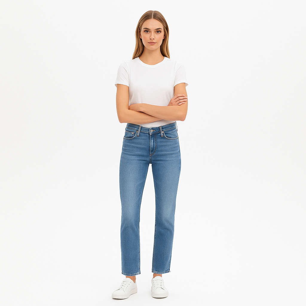 Pantalon Le High Straight Degradable - Aura