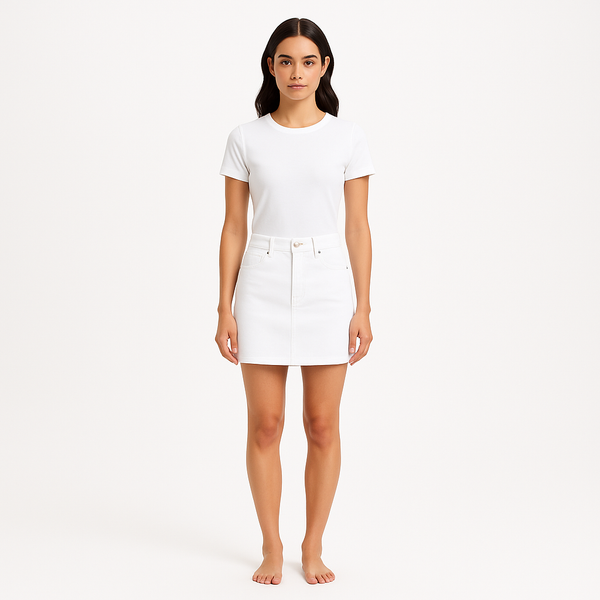 Jupe Le One Mini Raw After - Blanc
