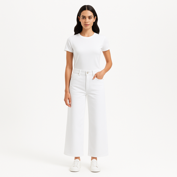 Pantalon Le Pixie Triple Binding Wide Leg - Blanc