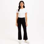 Pantalon Low Rise Flare Cropped - Noir