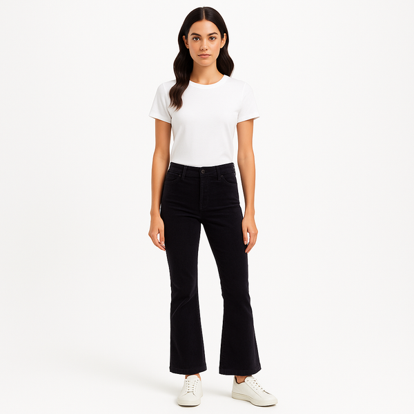 Pantalon Low Rise Flare Cropped - Noir